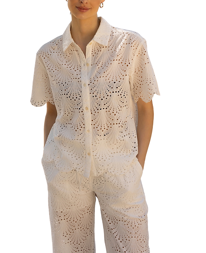 Hermoza Dana Shell Eyelet Coverup Shirt