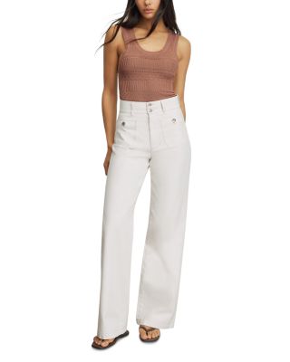 Taylor High Rise Wide Leg Jeans in Ecru - thumbnail 2