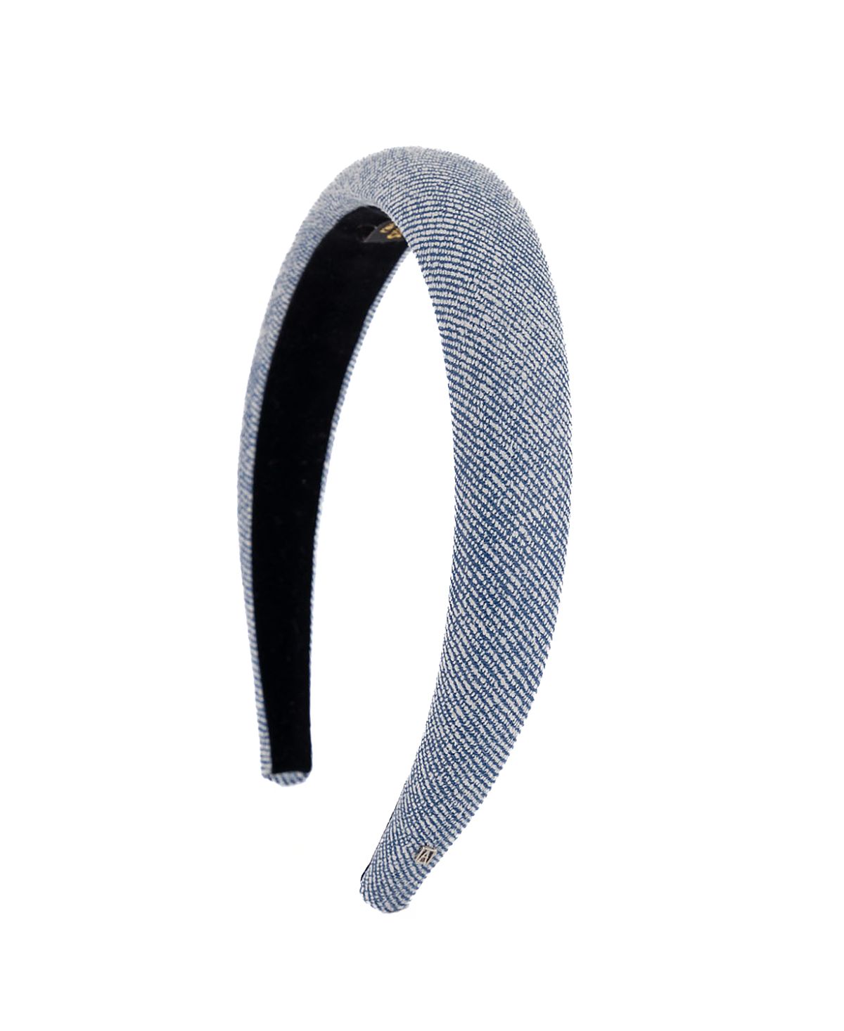 Alexandre de Paris Aurore Boreales Washed Denim Leather Headband