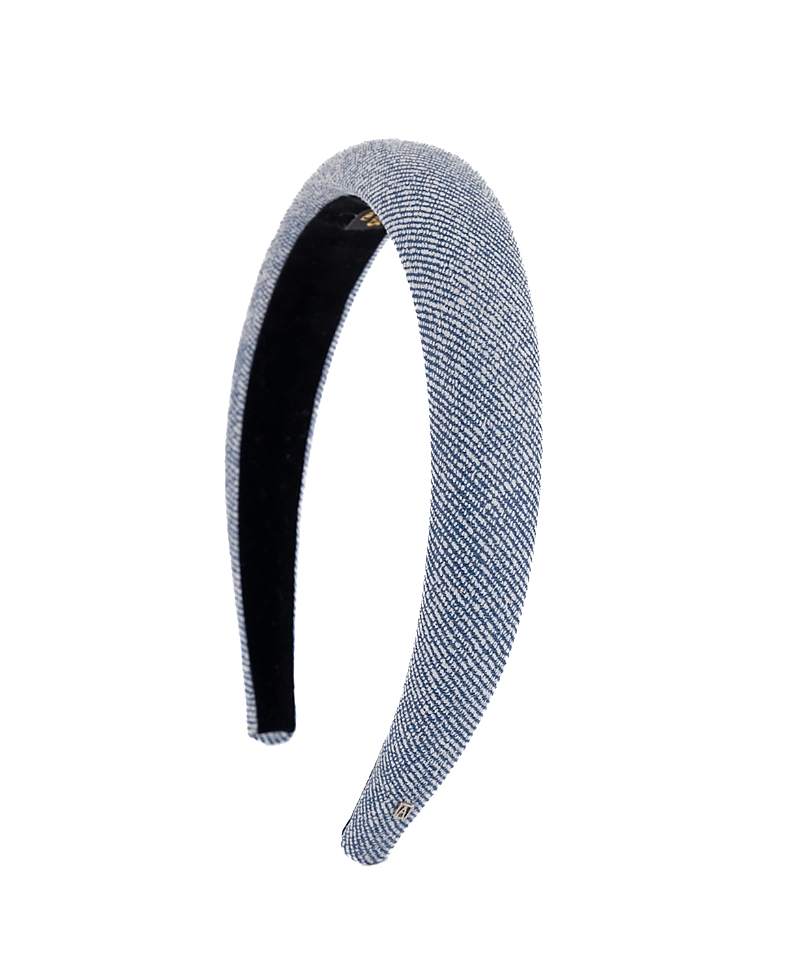 Alexandre de Paris Aurore Boreales Washed Denim Leather Headband