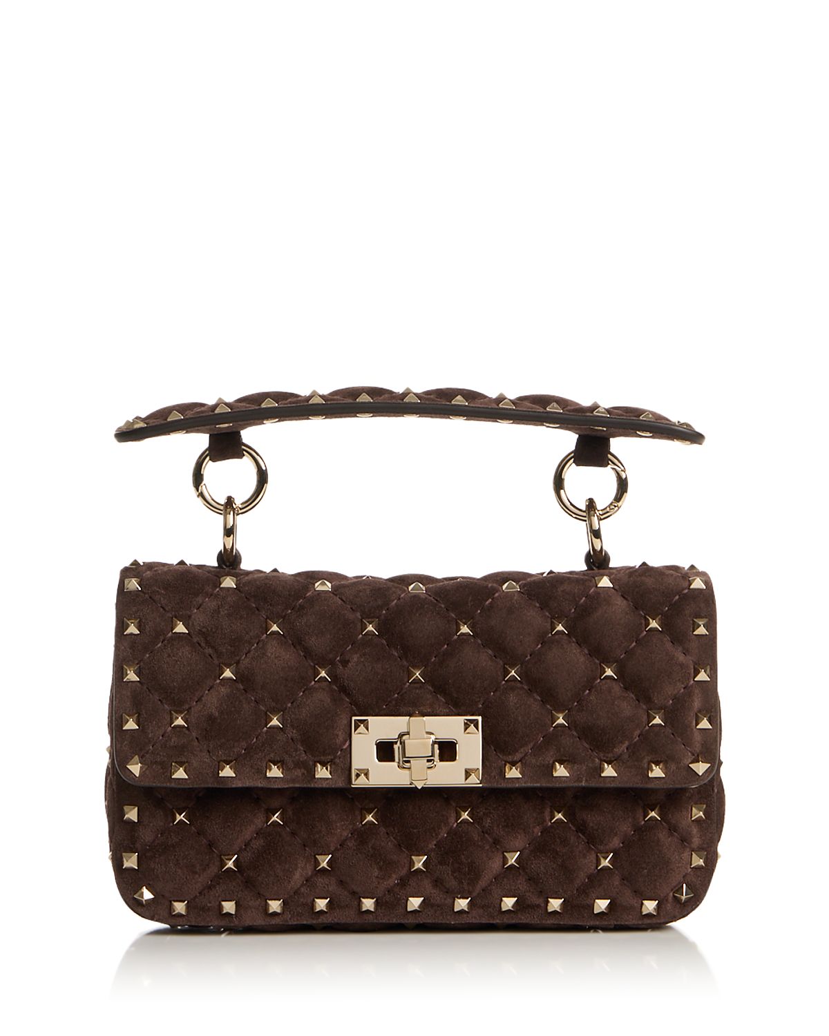 Valentino Garavani Rockstud Spike Small Suede Shoulder Bag