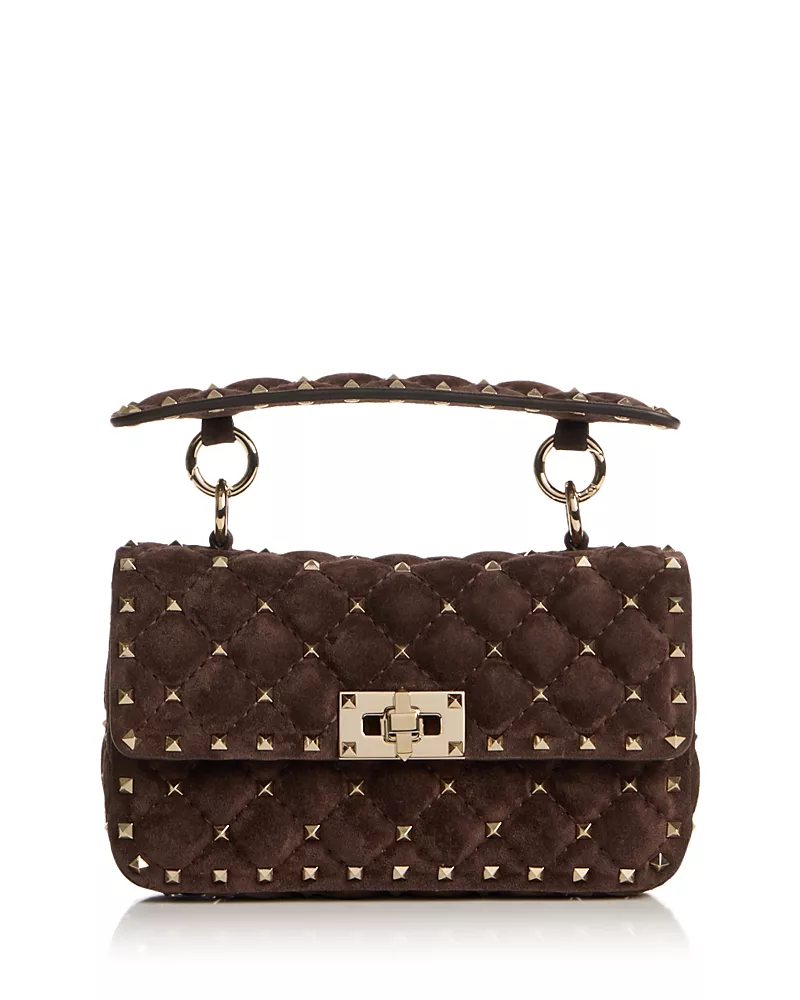 Valentino Garavani Rockstud Spike Small Suede Shoulder Bag