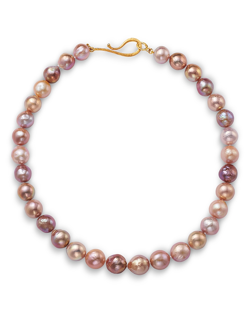 Jorge Adeler 18K Yellow Gold Sea Multi Hued Cultured Freshwater Yangtze River Pearl Collar Necklace, 18.5