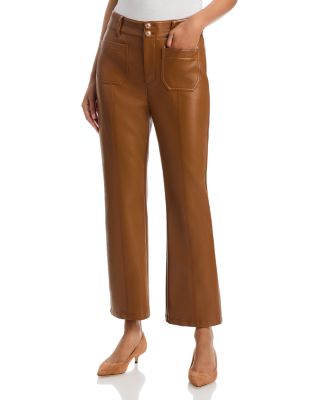 Dorothea Faux Leather High Rise Straight Jeans