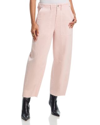 Bowery High Rise Cropped Barrel Jeans in Feeling Peachy
