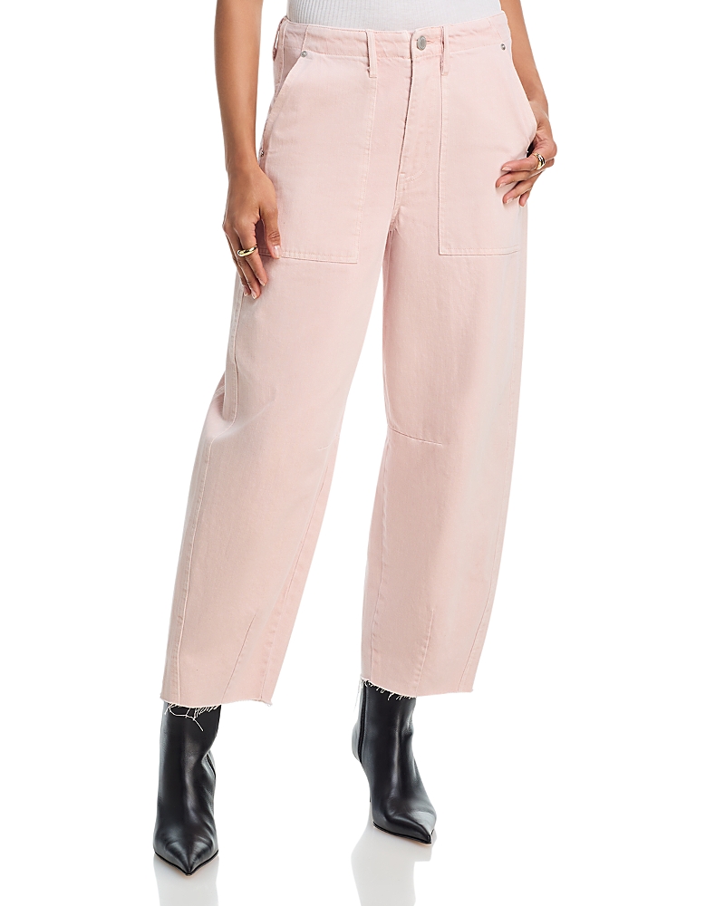 Blanknyc Bowery High Rise Cropped Barrel Jeans in Feeling Peachy