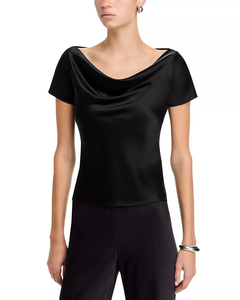 Leset Barb Draped Neck Top