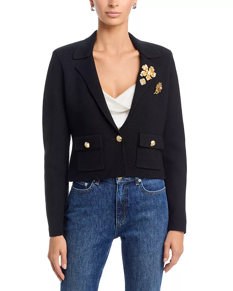 Cinq a Sept Laynee Cropped Knit Blazer