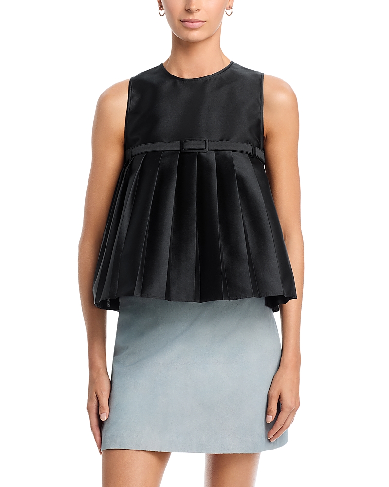 MM6 Maison Margiela Pleated Satin Sleeveless Top