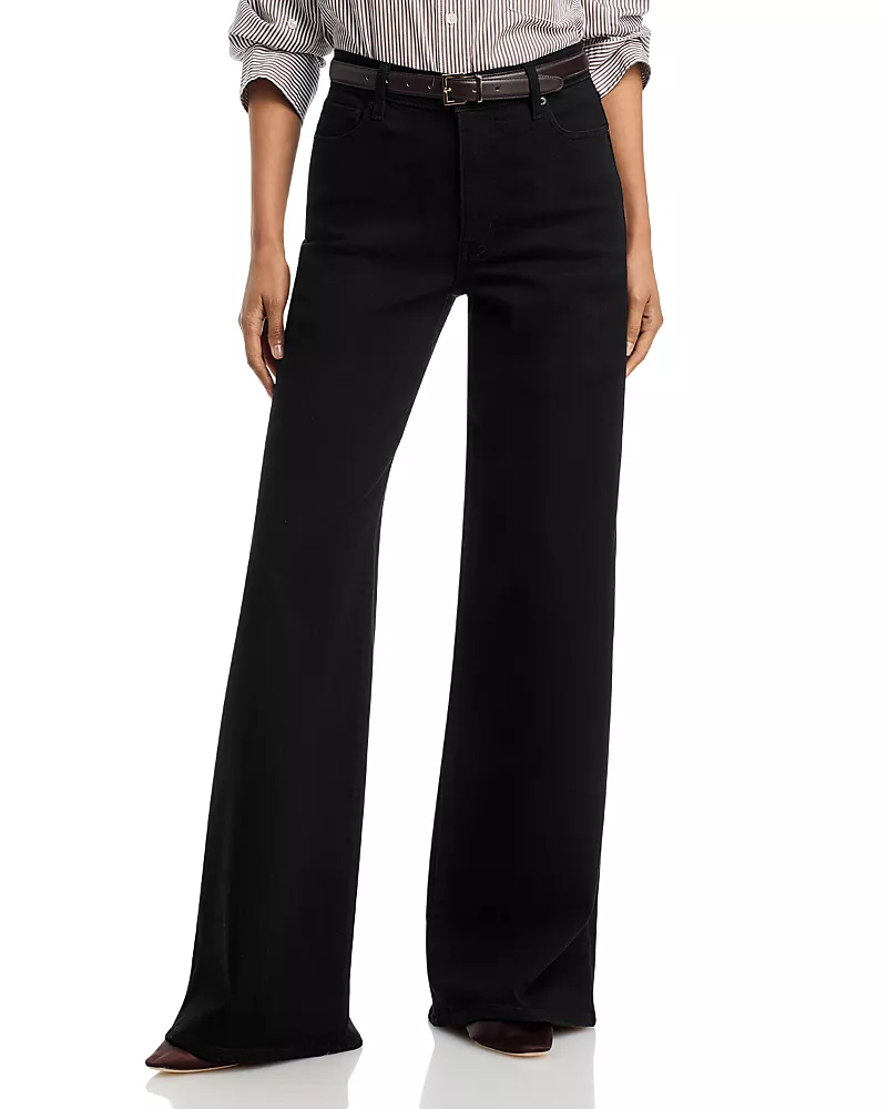 Frame The Palace High Rise Wide Leg Jeans in Black