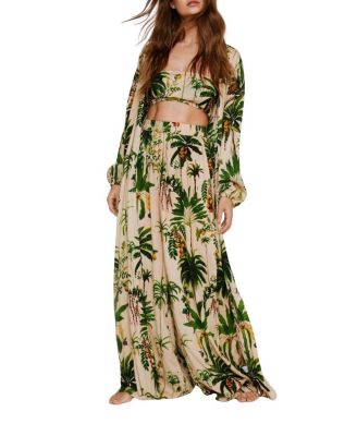 Palm Tree Top and Bottom 3 Pc Beach Set