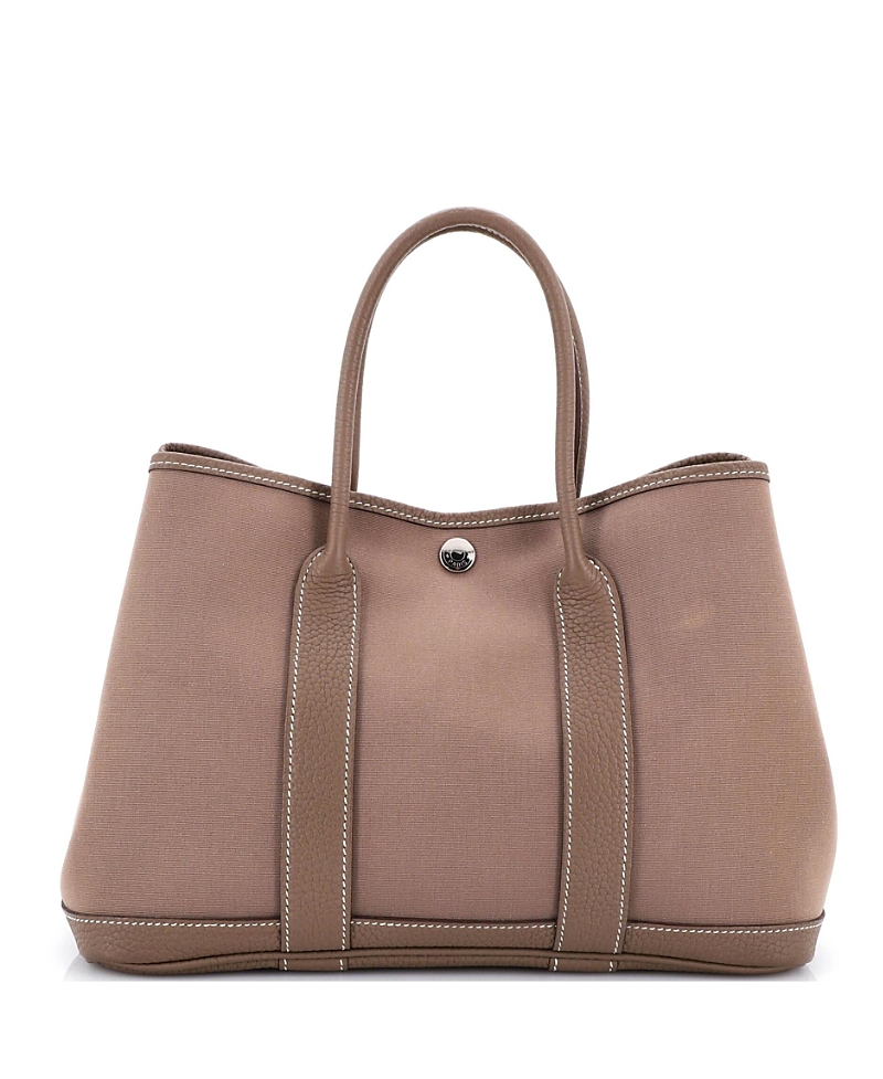 Pre-Owned HERMES 30 Garden Party Tote Toile and Leather
