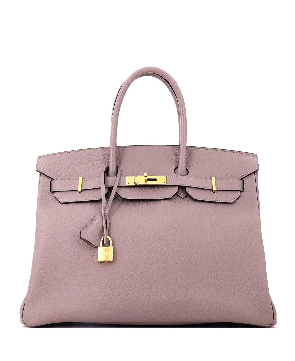 Pre-Owned HERMES Birkin 35 Handbag Grey Epsom with Gold Hardware