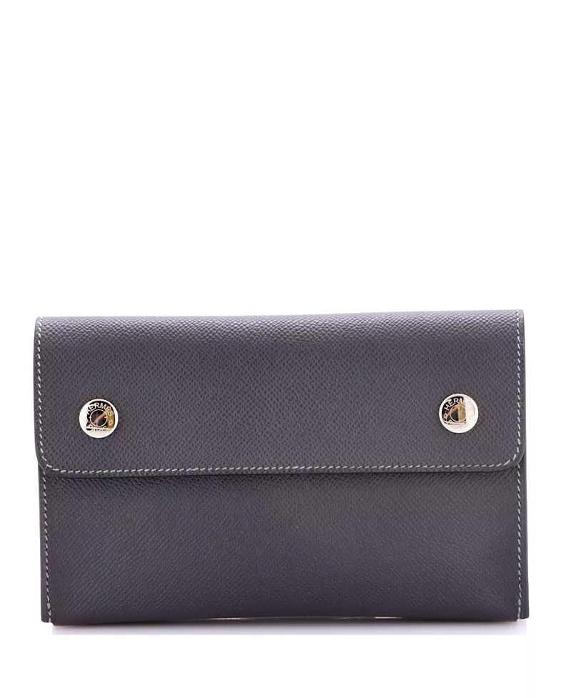 Pre-Owned HERMES Double Snap Pochette Crossbody Epsom