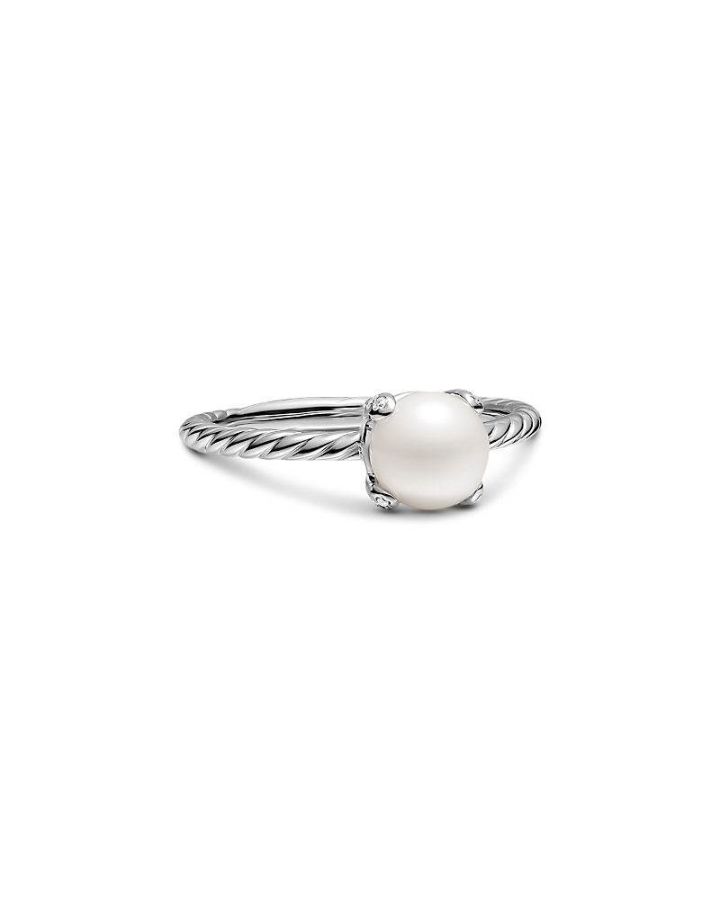 Pearl Classics Ring in Sterling Silver with Diamonds, 2mm