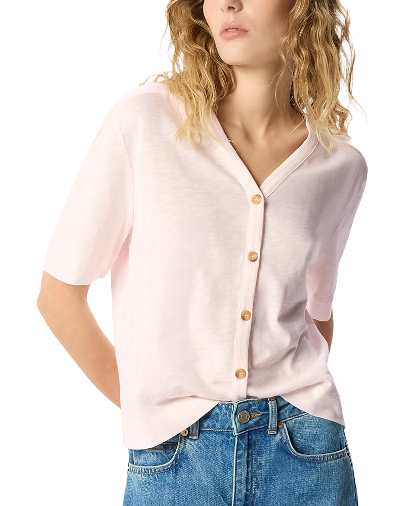 Whistles Ella Button Front Tee