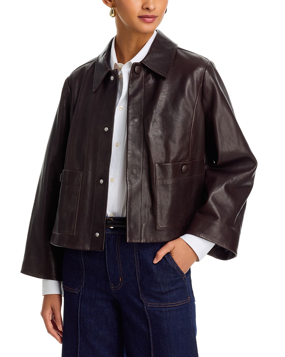 Frame The Paper Leather Swing Jacket