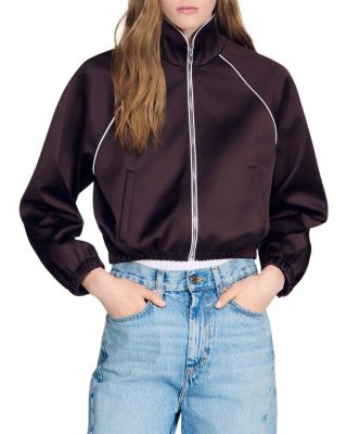 Sandro Cropped Satin Jacket