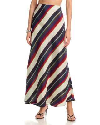 Morris Stripe Bias Midi Skirt