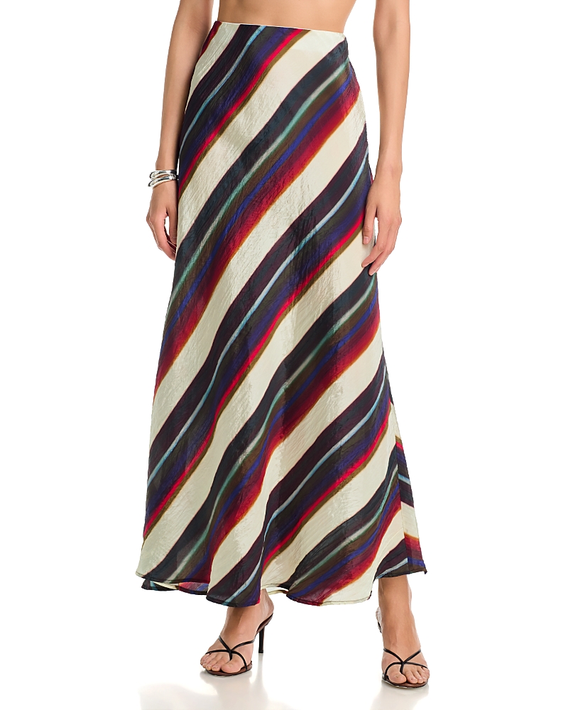 Christopher John Rogers Morris Stripe Bias Midi Skirt