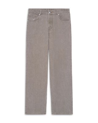 Washed Khaki Straight Fit Jeans