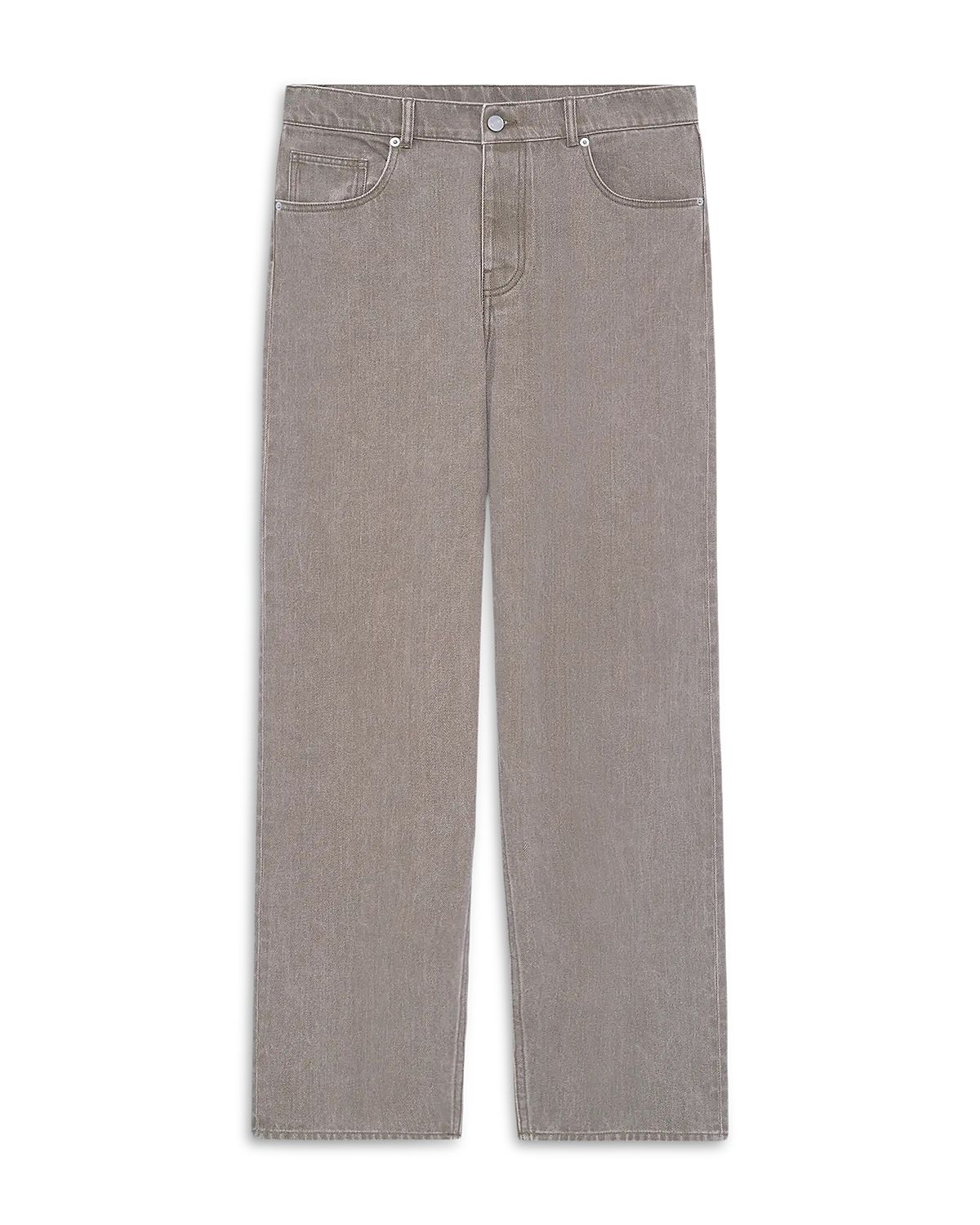 Drole De Monsieur Washed Khaki Straight Fit Jeans