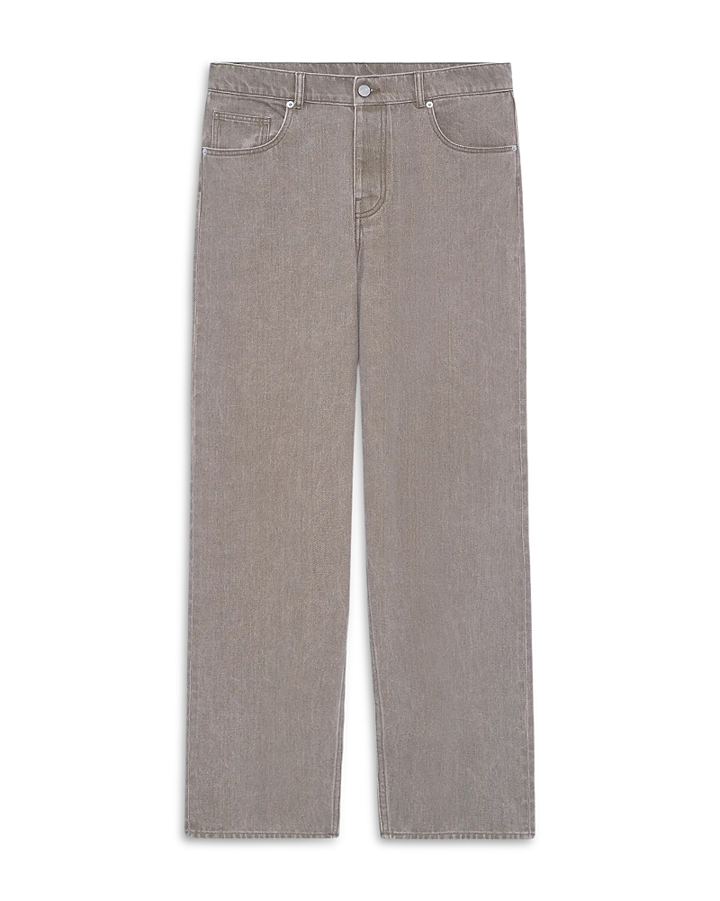 Drole De Monsieur Washed Khaki Straight Fit Jeans