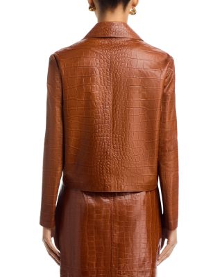 Emy Embossed Leather Jacket - thumbnail 4