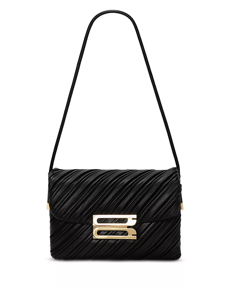 Victoria Beckham Soft Dorian Small Textured Leather Shoulder Bag