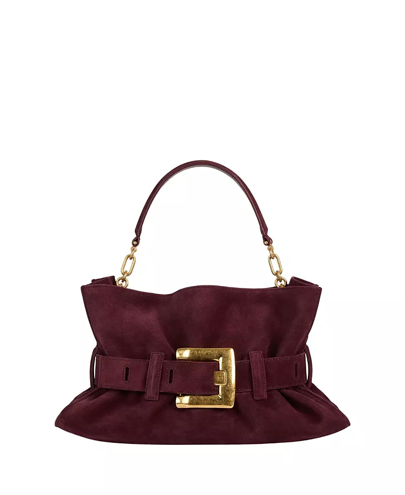 Balmain Medium Anthem Suede Leather Bag