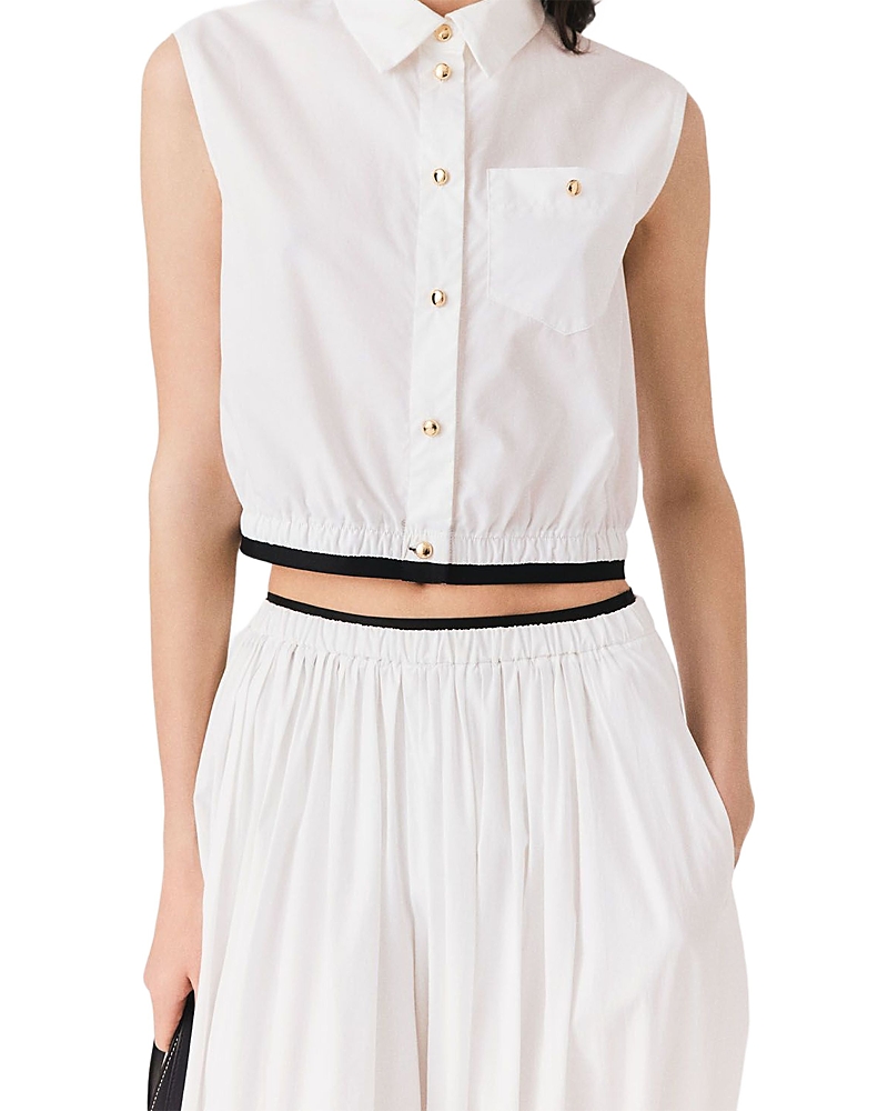 Maje Cropped Sleeveless Shirt