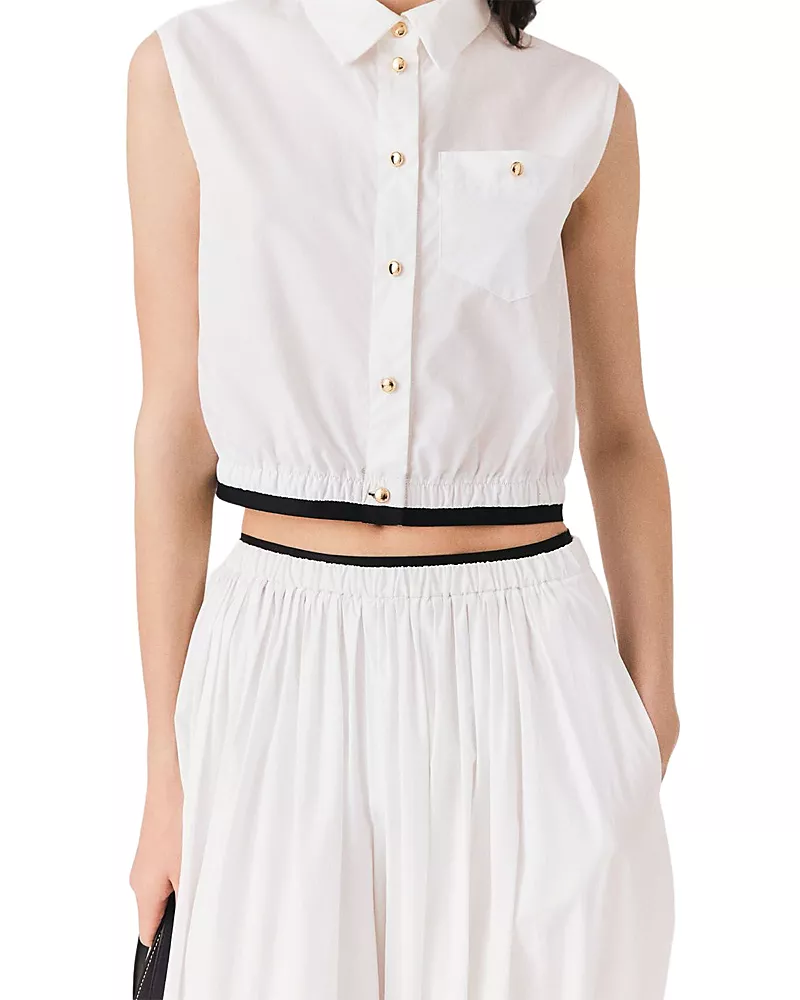 Maje Cropped Sleeveless Shirt