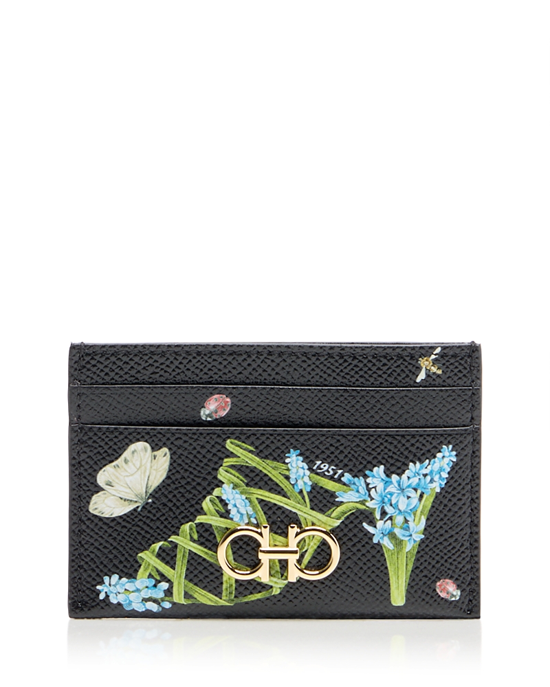 Ferragamo Sunrise Gancini Leather Card Case