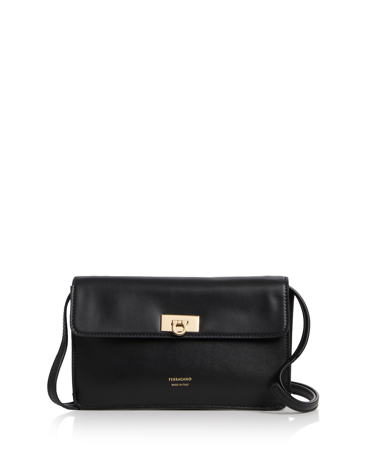 Ferragamo Harley Gancini Leather Wallet Crossbody Bag