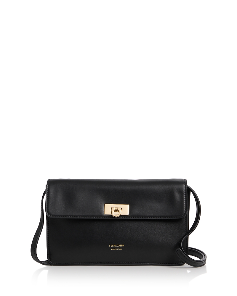 Ferragamo Harley Gancini Leather Wallet Crossbody Bag