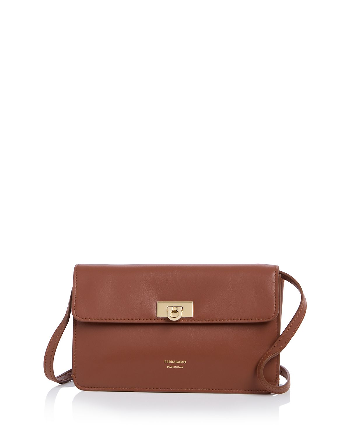 Ferragamo Harley Gancini Leather Wallet Crossbody Bag