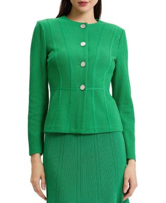 Tailored Tonal Princess Seam Knit Jacket