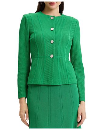 Tailored Tonal Princess Seam Knit Jacket