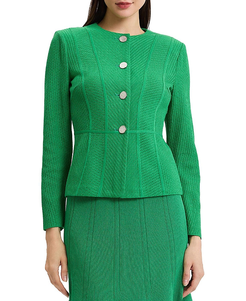 Misook Tailored Tonal Princess Seam Knit Jacket