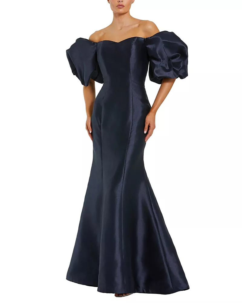 Mac Duggal Petite Sweetheart Off The Shoulder Puff Sleeve Gown