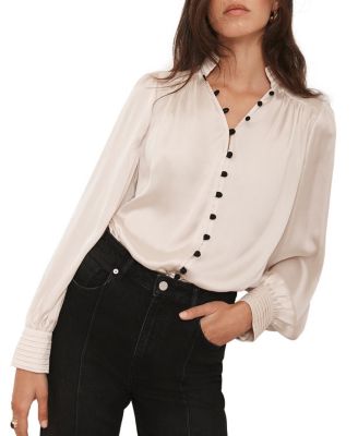  Women's Contrast Satin Blouse
