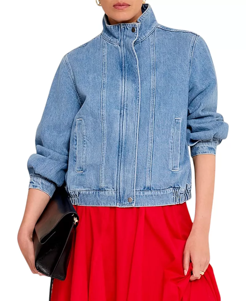 Mint Velvet Women's Denim Bomber Jacket