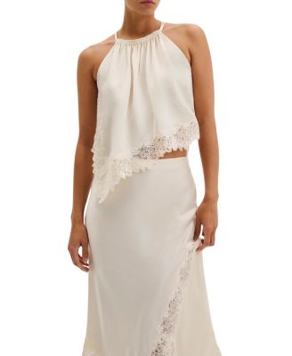 Malina Madina Asymmetric Lace Hem Top