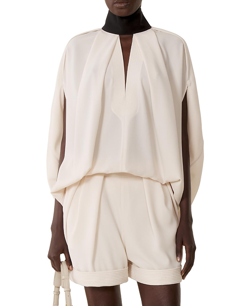 Lanvin Knotted Loose-Fit Crepe Top
