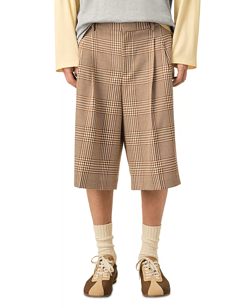 Ami Large Plaid Shorts