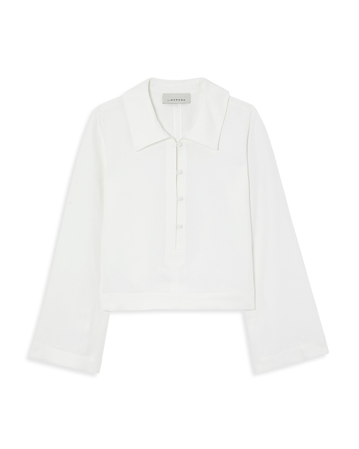 Liberowe Francis Linen Polo Top in White