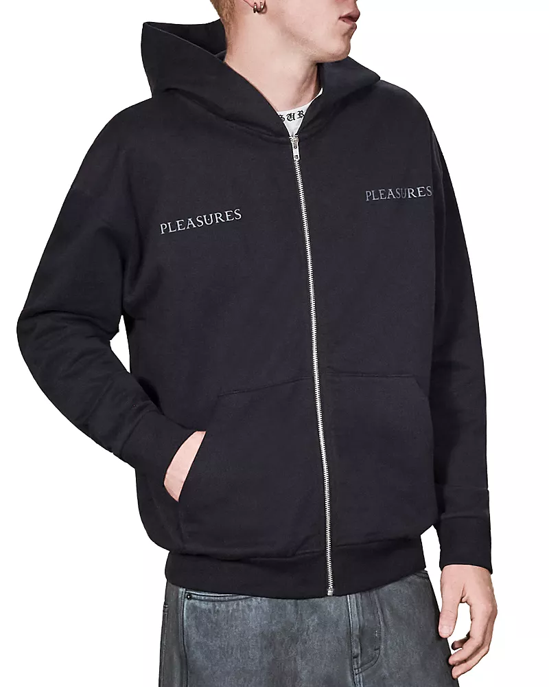 Pleasures Spine Zip Logo Hoodie