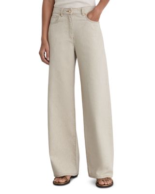 Petite Febe High Rise Wide Jeans in Cream