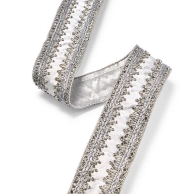 2.5" Jeweled Silver Ribbon