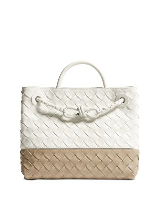 Small Andiamo Intrecciato Two Tone Leather Top Handle Bag